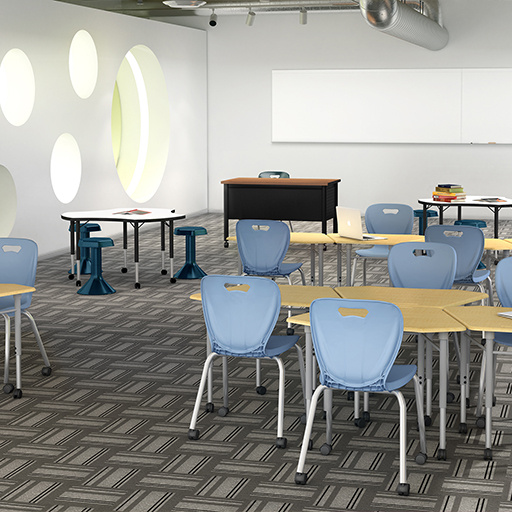 Flexible learning classroom with collaborative seating