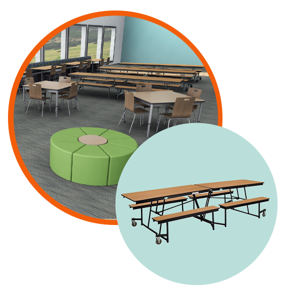 Bench Cafeteria Tables