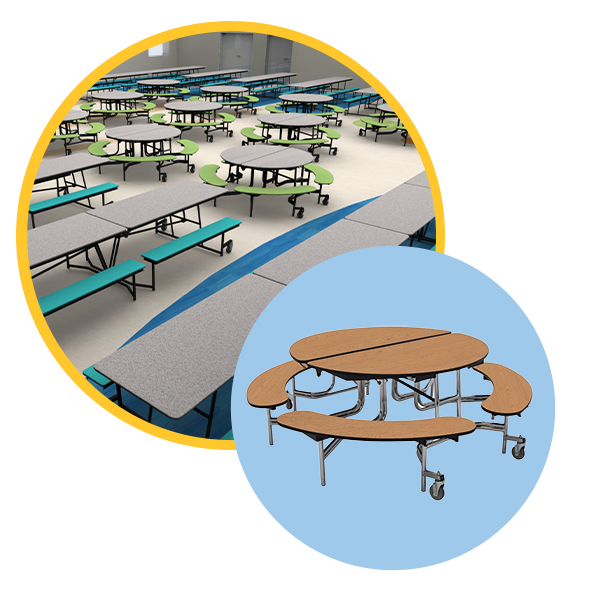 Round and rectangular tables